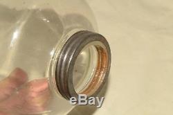 ANTIQUE Vtg ARCADE CRYSTAL 3 Coffee Grinder Jar Top Canister GLASS HOPPER & LID