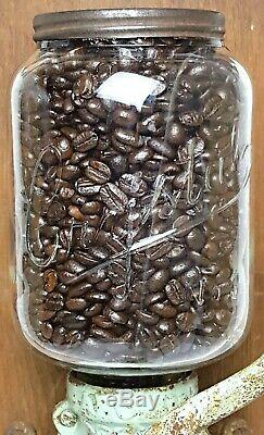 ARCADE # 3 COFFEE GRINDER Antique WALL MOUNT Victorian BURR MILL Jar CAST IRON