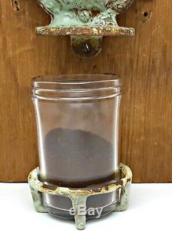 ARCADE # 3 COFFEE GRINDER Antique WALL MOUNT Victorian BURR MILL Jar CAST IRON