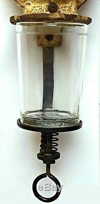 ARCADE # 3 COFFEE GRINDER Antique WALL MOUNT Victorian BURR MILL Jar CAST IRON