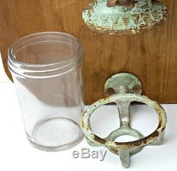 ARCADE # 3 COFFEE GRINDER Antique WALL MOUNT Victorian BURR MILL Jar CAST IRON