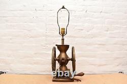 ATQ Coffee Grinder Mill ENTERPRISE PHILADELPHIA DOUBLE WHEEL TABLE LAMP LIGHT