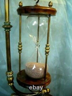 Antique 1784 Wooden coffee grinder with hour glass converted into a lamp 65cm H