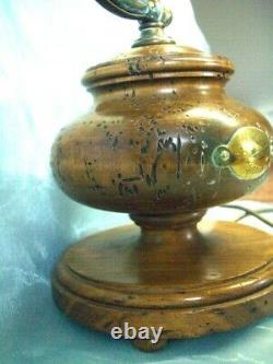 Antique 1784 Wooden coffee grinder with hour glass converted into a lamp 65cm H