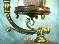 Antique 1784 Wooden coffee grinder with hour glass converted into a lamp 65cm H