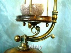 Antique 1784 Wooden coffee grinder with hour glass converted into a lamp 65cm H