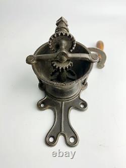 Antique 1800's cast iron table top Coffee grinder mill