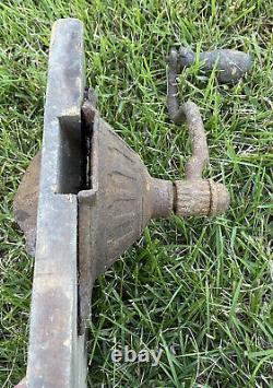 Antique 1800s COFFEE GRINDER Wall Mount Cast Iron Metal Wood Primitive Decor