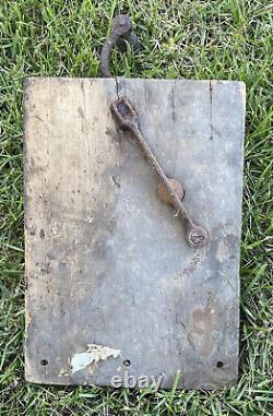 Antique 1800s COFFEE GRINDER Wall Mount Cast Iron Metal Wood Primitive Decor