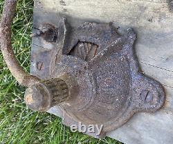 Antique 1800s COFFEE GRINDER Wall Mount Cast Iron Metal Wood Primitive Decor