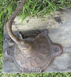 Antique 1800s COFFEE GRINDER Wall Mount Cast Iron Metal Wood Primitive Decor