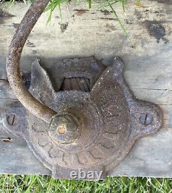 Antique 1800s COFFEE GRINDER Wall Mount Cast Iron Metal Wood Primitive Decor