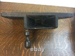 Antique 1800s COFFEE GRINDER Wall Mount Cast Iron Wood Rustic Primitive Wheat