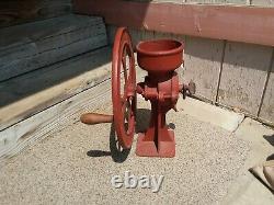 Antique 1800s Cast Iron Wheel Coffee Grinder C. S Bell Co. OR Farm Decor Country