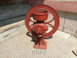 Antique 1800s Cast Iron Wheel Coffee Grinder C. S Bell Co. OR Farm Decor Country