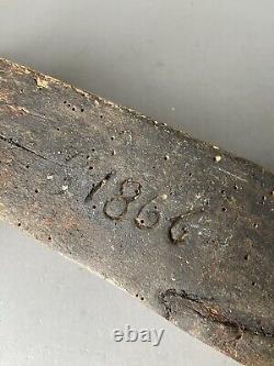 Antique 1866 Handmade Wood Spices Coffee Grinder Folk Art Sweden Swedish