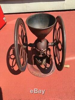 Antique 1873 Coffee Grinder Enterprise Mfg. Co. Original Paint 24 1/2 WHEELS