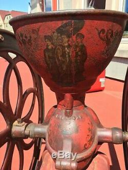 Antique 1873 Coffee Grinder Enterprise Mfg. Co. Original Paint 24 1/2 WHEELS