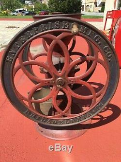 Antique 1873 Coffee Grinder Enterprise Mfg. Co. Original Paint 24 1/2 WHEELS