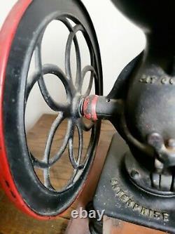 Antique 1873 Enterprise American Double Wheel Cast Iron Coffee Grinder
