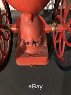 Antique 1873 Enterprise Cast iron No 9 Double Wheel Coffee Mill Grinder