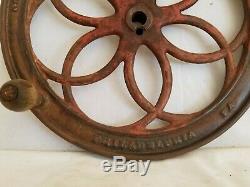 Antique 1873 Enterprise Coffee Grinder 16 Cast Iron Wheel Only with Crank Handle