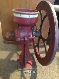 Antique 1880's C. S. Bell Model No. 2 Hand Crank Bench Grist Mill Coffee Grinder