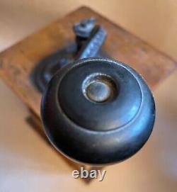 Antique 1894 Arcade Imperial Wood Coffee Grinder lap top Mill Wood & Cast Iron