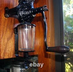 Antique 1920's Arcade Crystal No 3 Wall Mount Coffee MILL / Grinder Complete