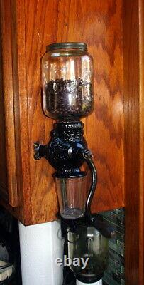 Antique 1920's Arcade Crystal No 3 Wall Mount Coffee MILL / Grinder Complete