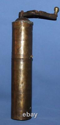 Antique 19c Ottoman Turkish brass coffee grinder mill