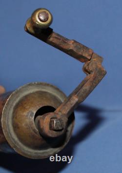 Antique 19c Ottoman Turkish brass coffee grinder mill