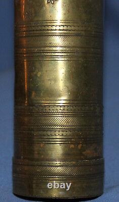 Antique 19c Ottoman Turkish brass coffee grinder mill with markings