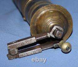 Antique 19c Ottoman Turkish brass coffee grinder mill with markings