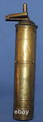 Antique 19c Ottoman Turkish brass coffee pepper grinder mill