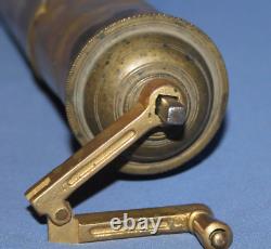 Antique 19c Ottoman Turkish brass coffee pepper grinder mill