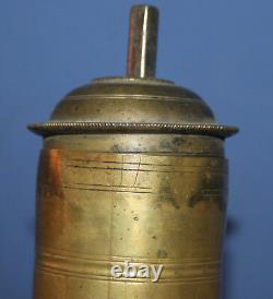 Antique 19c Ottoman Turkish brass coffee pepper grinder mill