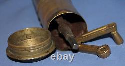 Antique 19c Ottoman Turkish brass coffee pepper grinder mill