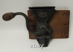 Antique 19th C. Wall Mount J & E Parker's Union Mill Cast Iron Coffee Grinder