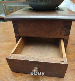 Antique 19th Century Dovetailed with Drawer Coffee Grinder