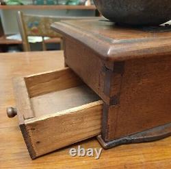 Antique 19th Century Dovetailed with Drawer Coffee Grinder