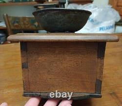 Antique 19th Century Dovetailed with Drawer Coffee Grinder