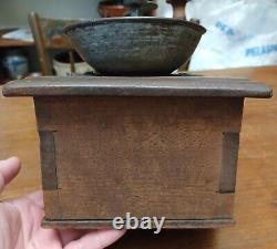 Antique 19th Century Dovetailed with Drawer Coffee Grinder