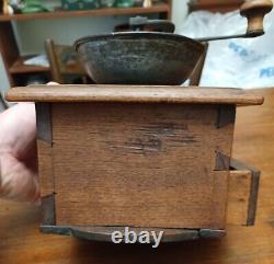 Antique 19th Century Dovetailed with Drawer Coffee Grinder