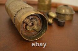 Antique 19th c Brass Spice Pepper Grinder / Coffee Mill Middle East Hand Grinder