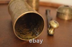 Antique 19th c Brass Spice Pepper Grinder / Coffee Mill Middle East Hand Grinder