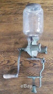 Antique ARCADE CRYSTAL #4 Coffee Grinder Wall Mount Cast Iron