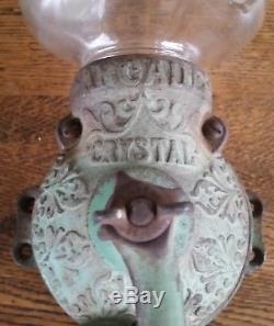 Antique ARCADE CRYSTAL #4 Coffee Grinder Wall Mount Cast Iron