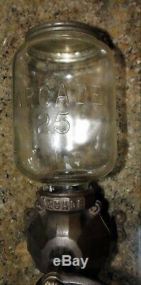 Antique ARCADE CRYSTAL COFFEE GRINDER #4 with Catcher Cup Pat. June 9, 03