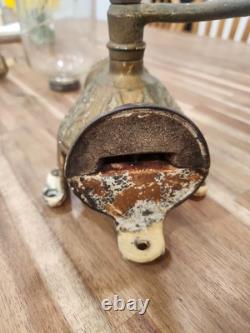 Antique ARCADE CRYSTAL No. 3 Cast Iron Wall Mount Coffee Grinder